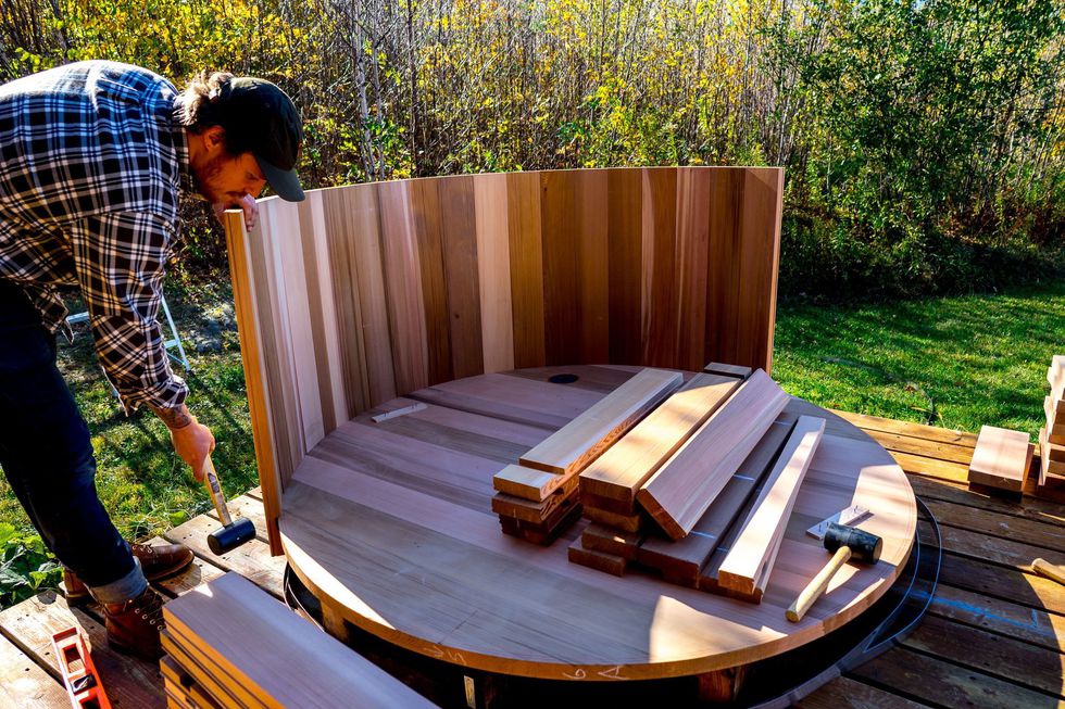 ساخت وان حمام چوبی